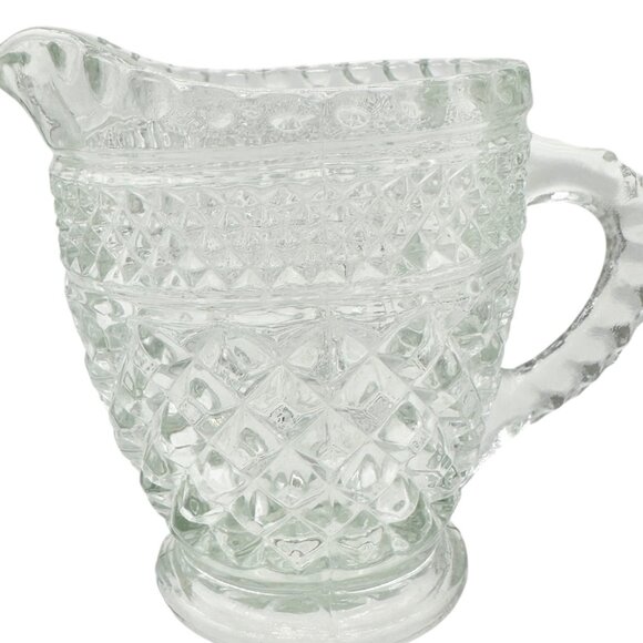 Anchor Hocking Wexford Creamer Pitcher Clear Glass 4.5 inches Tall Vintage - Picture 1 of 7